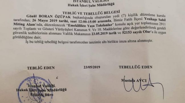 Valilik, EYT'nin Yenikapı mitingine izin verdi