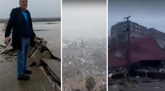 Kahramanmaraş’ta büyük yıkım! Depremin ana üssünden görüntüler... Hatay’da havalimanı pisti hasar gördü